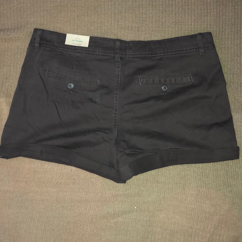 Maurice’s gray shorts, mid rise, 3.5 inch inseam, size 12
